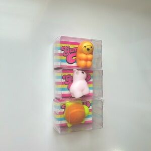 NWT Gummy Mochi Animal toys set of 3 in sloth, unicorn, and turtle